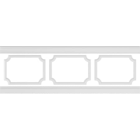 Ekena Millwork 94 1/2"L (Adjustable 32"H to 36"H) Ashford Scalloped Panel Traditional Wainscot Paneling Kit WPKUSC071P032